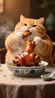 橘猫享用美味猪蹄 橘猫享用美味猪蹄