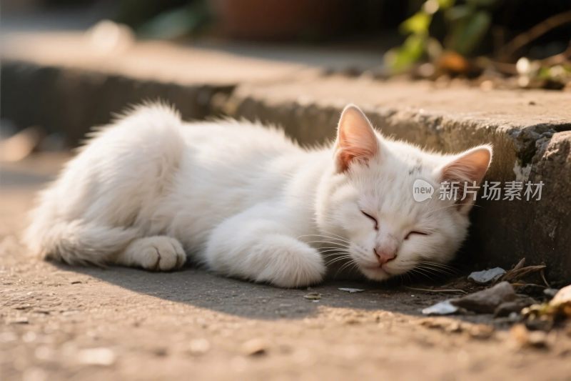 白色小猫休息画面