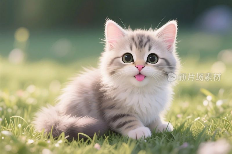 草地上的可爱小猫