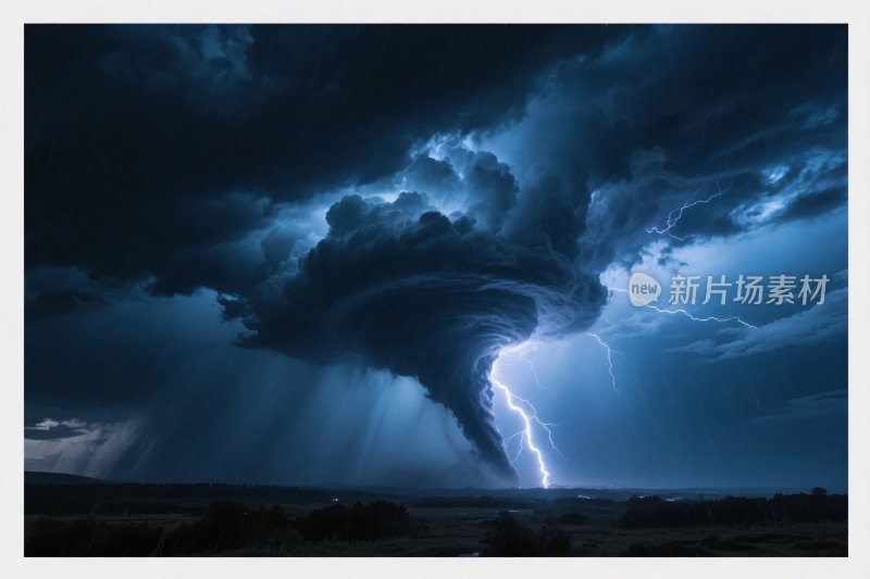龙卷风与闪电的自然风暴