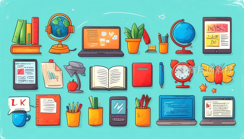 在线教育图标集