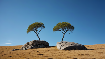 山上有两棵树高清风景图片