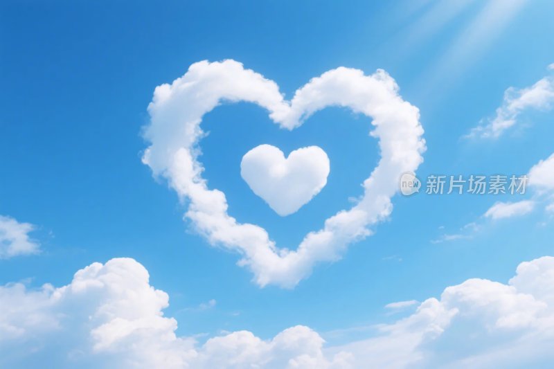 心形云朵爱心蓝天