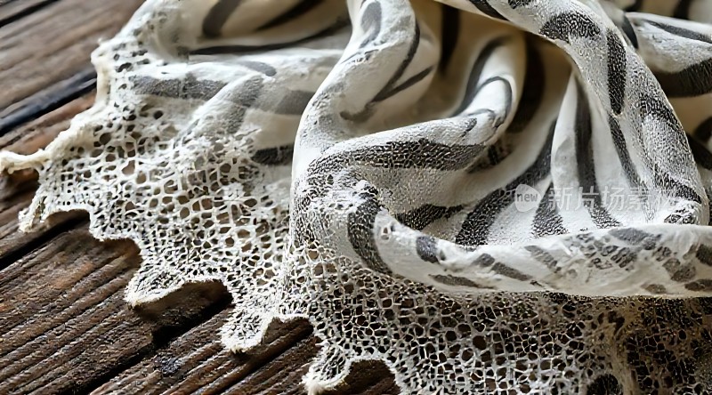 黑白条纹蕾丝布料