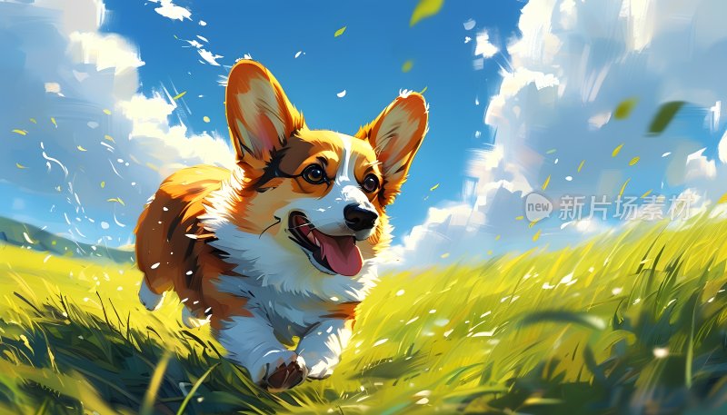 奔跑的柯基 柯基犬