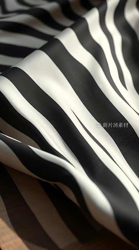 黑白条纹布料展示