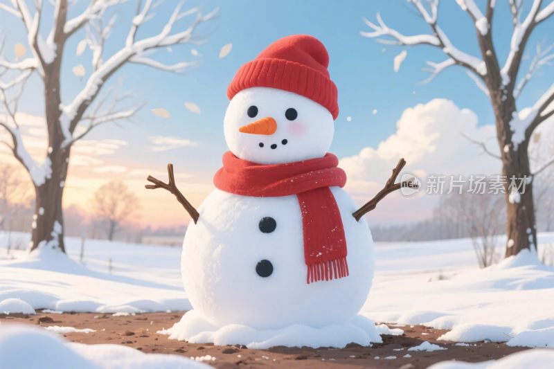 雪地雪人冬季场景