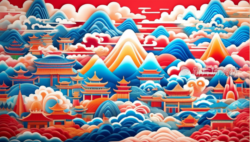 中国画山水画背景