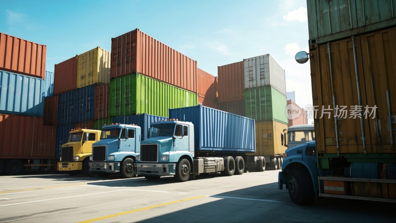 集装箱物流运输繁忙景象