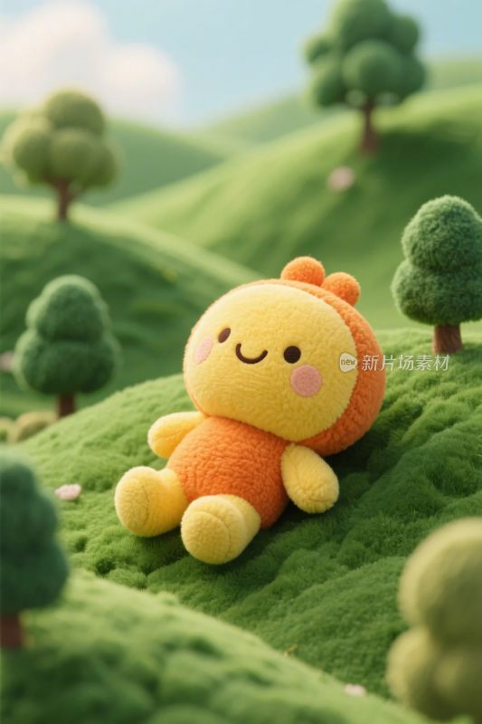 可爱卡通玩偶自然插画
