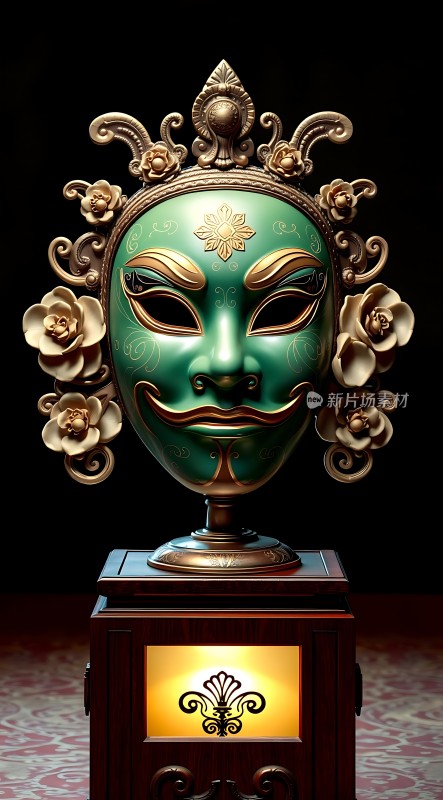 绿色面具艺术展示