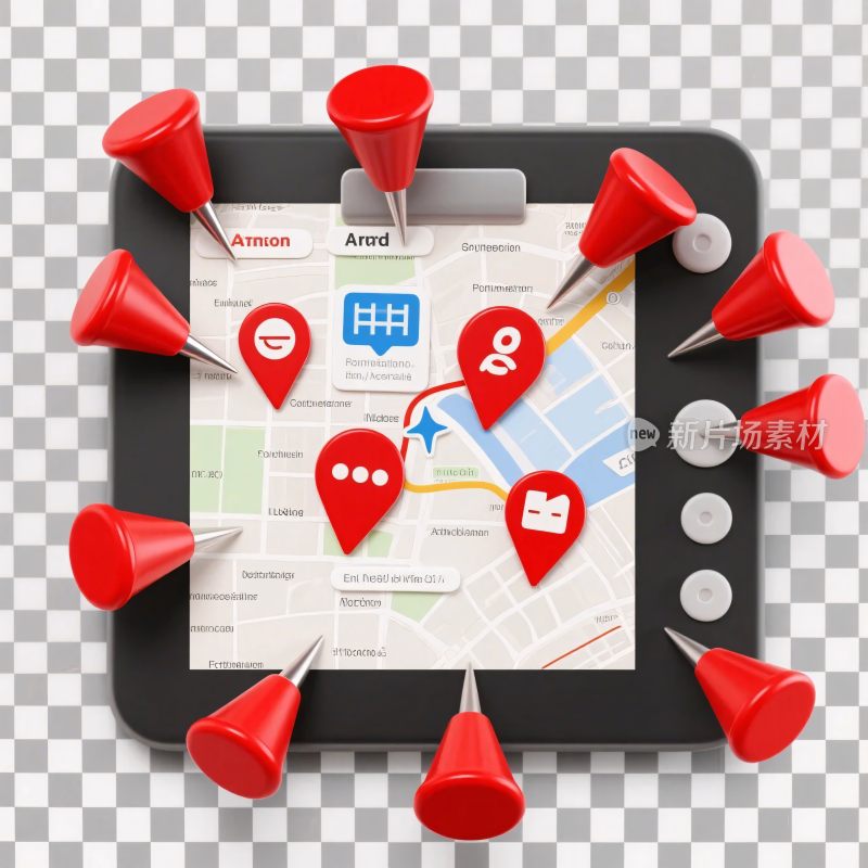 地图定位标记插画