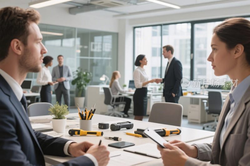 办公室商务交流场景