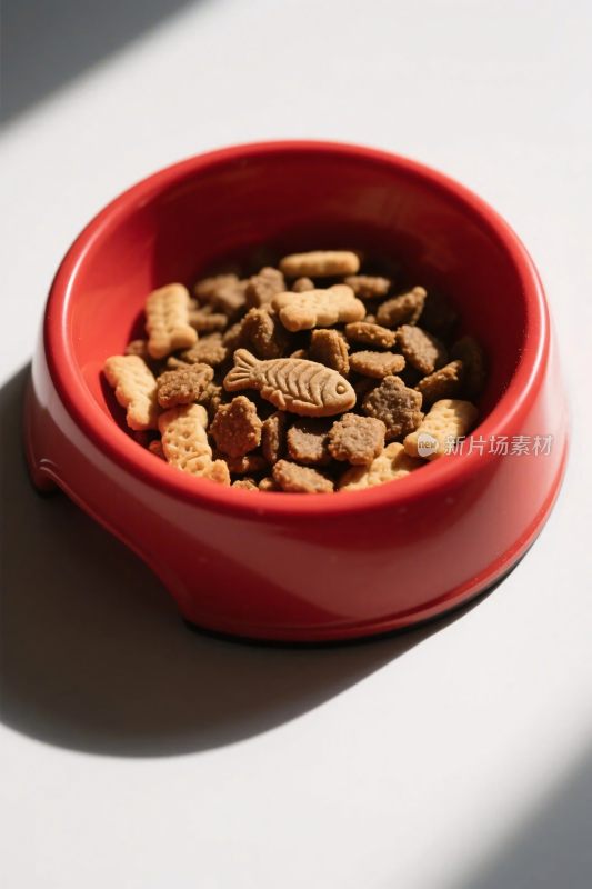 红色宠物粮碗