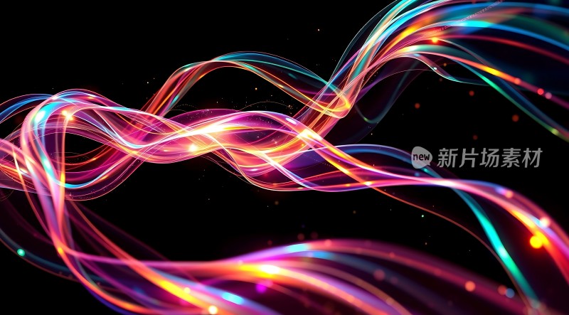 彩色光束交织的艺术画面