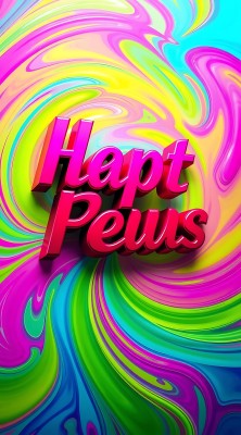 七彩漩涡中的炫目文字