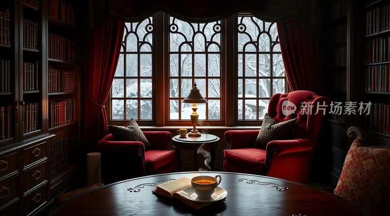 冬日书房里的温暖时光