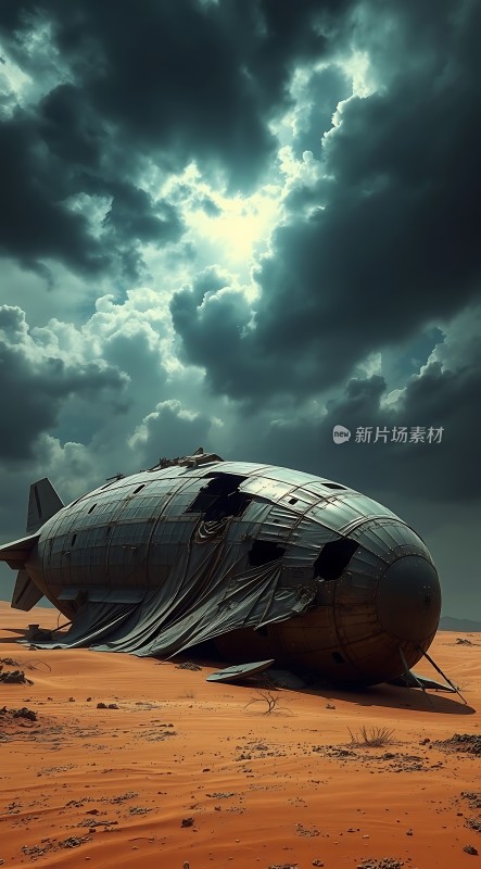 废弃飞艇沙漠中的神秘遗迹