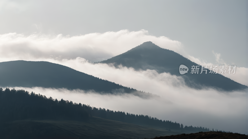 山上云雾缭绕高清风景图片