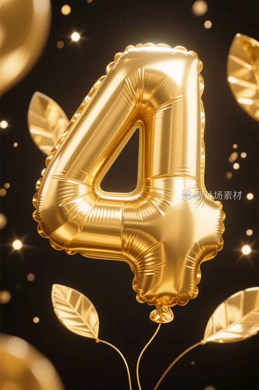 金色数字气球装饰