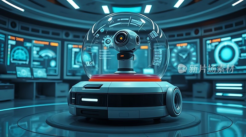 未来科技实验室中的智能机器人