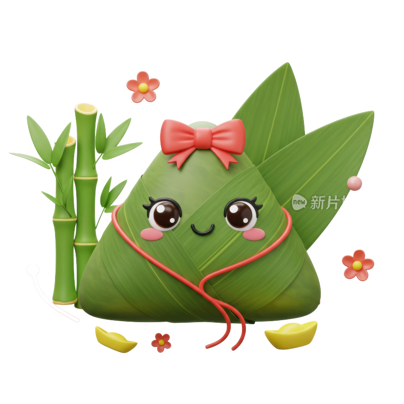 端午节3D卡通粽子元素