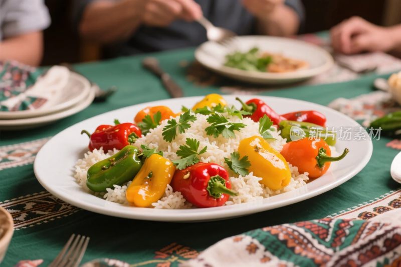 餐桌彩椒米饭