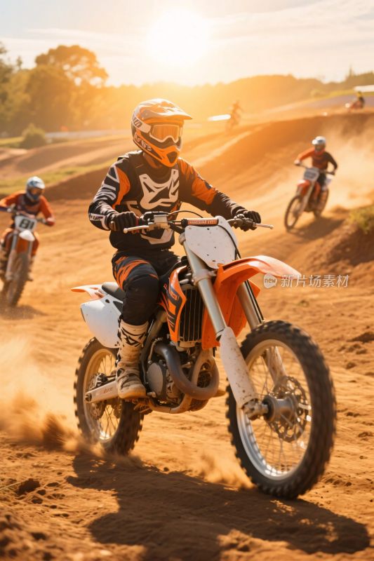 越野摩托车手赛场驰骋