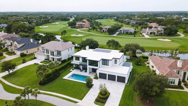 豪华住宅社区航拍图