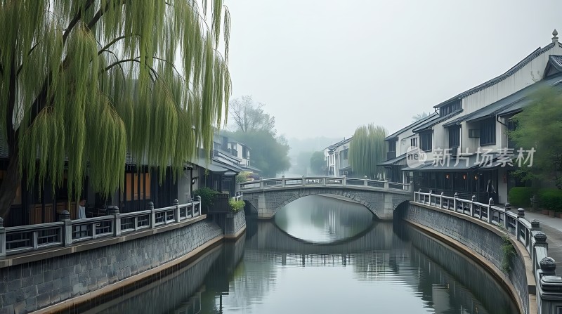 古桥柳影映水乡