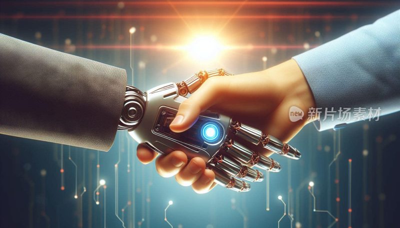 机器人和人类握手