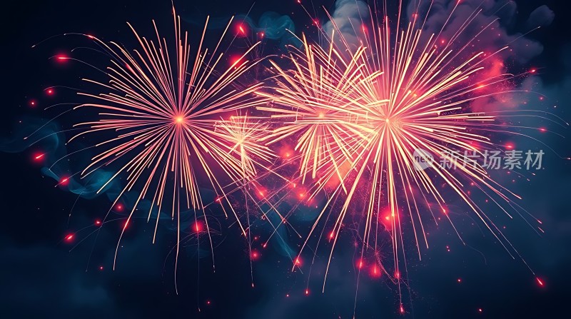 璀璨烟花绽放夜空