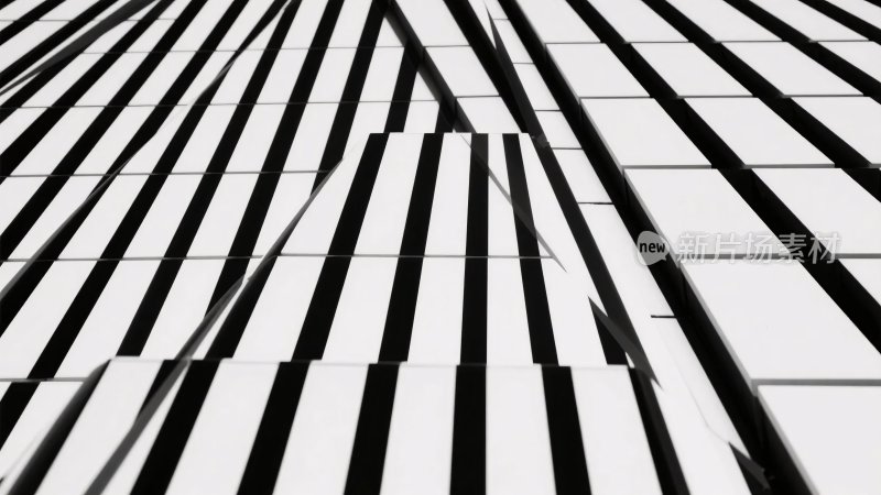 黑白线条建筑抽象画面