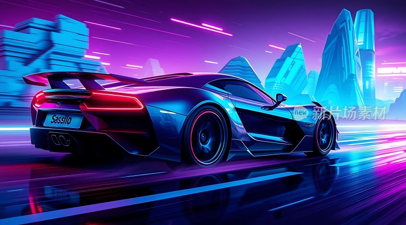 赛驰之夜霓虹幻影未来座驾速度与激情的交响曲