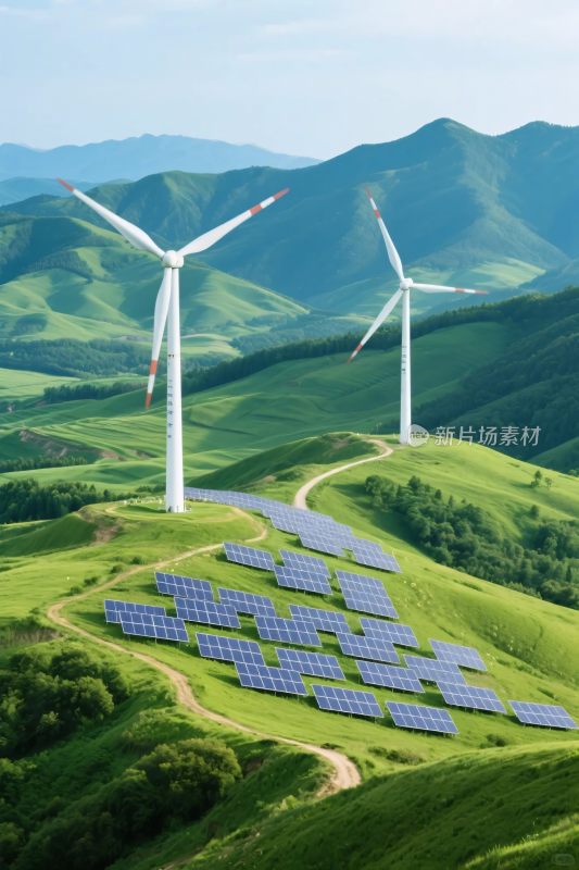 山地风电与太阳能板