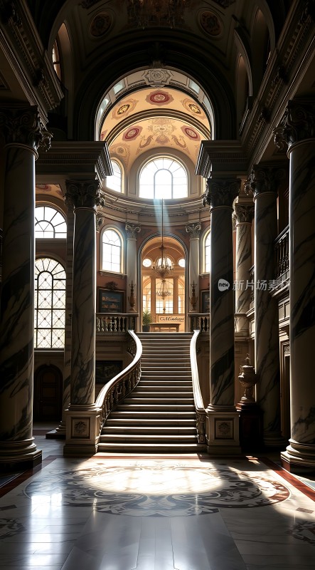 阳光下的宏伟楼梯