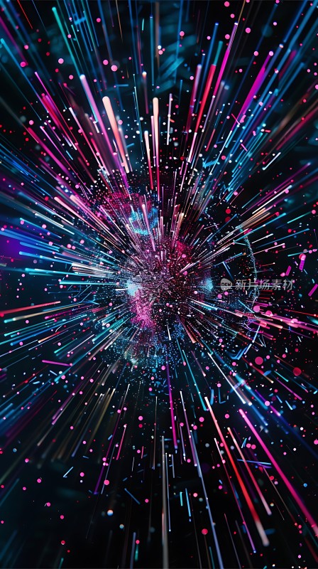 五彩斑斓的光束汇聚成漩涡状