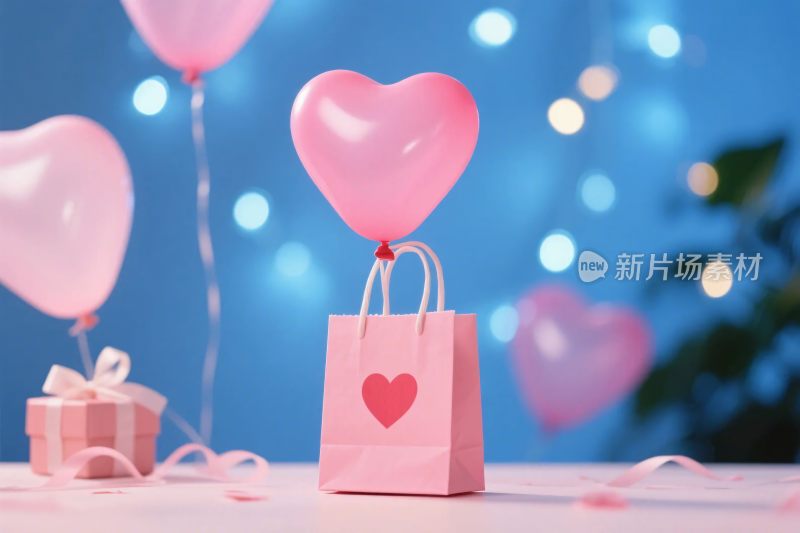 粉色爱心礼品装饰