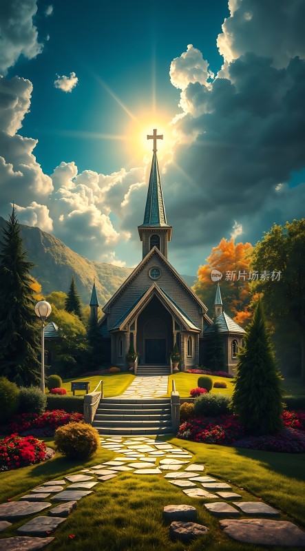阳光下的教堂