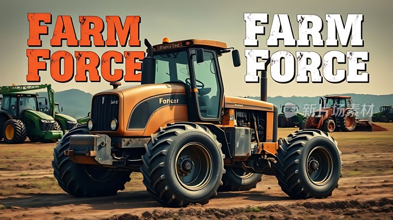 农场力量橙色拖拉机引领农业新时代
