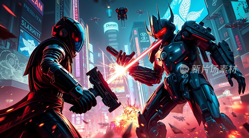 机械战士与人类战士对战