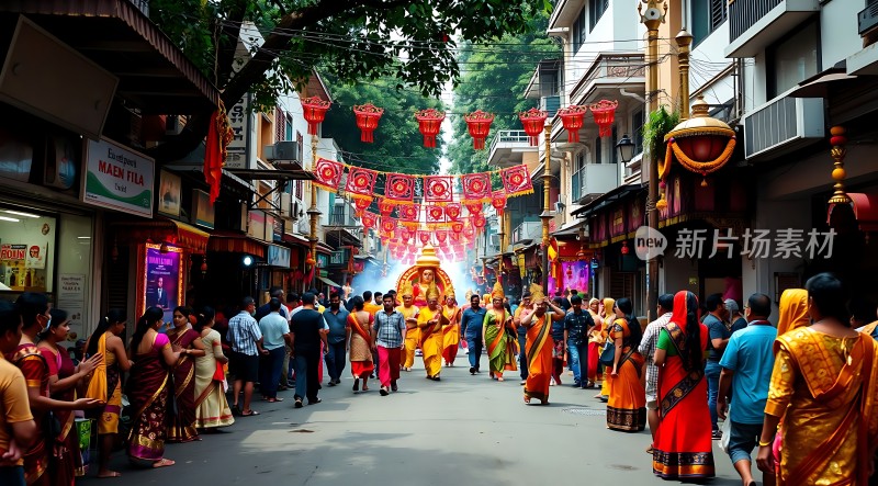 印度街头节日庆典