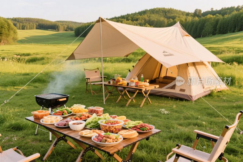 户外露营野餐场景