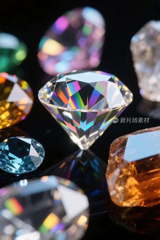 多彩宝石钻石特写