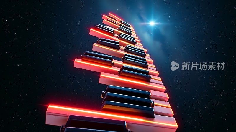 钢琴键通往星空之路