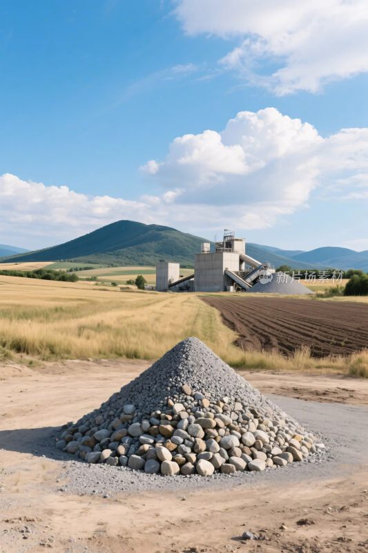 工地石料与工业设施景观