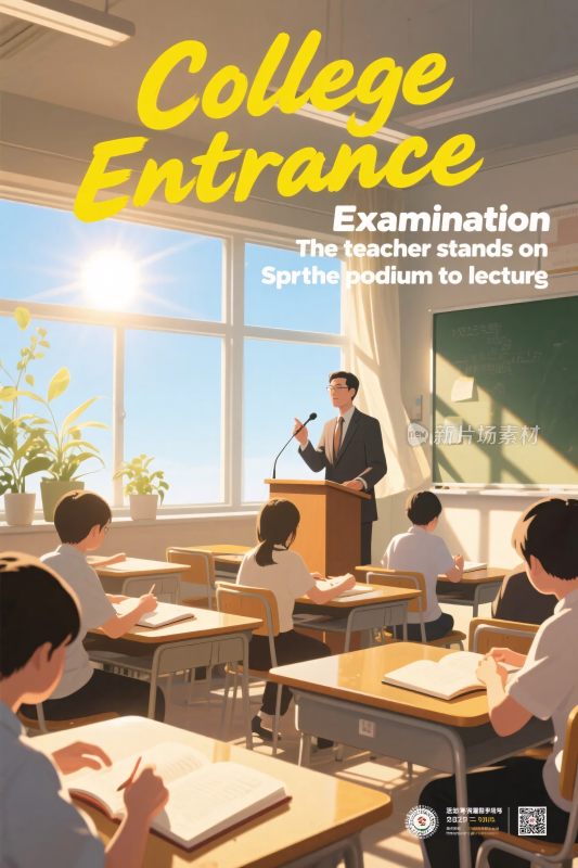 大学入学考试教学课堂插画