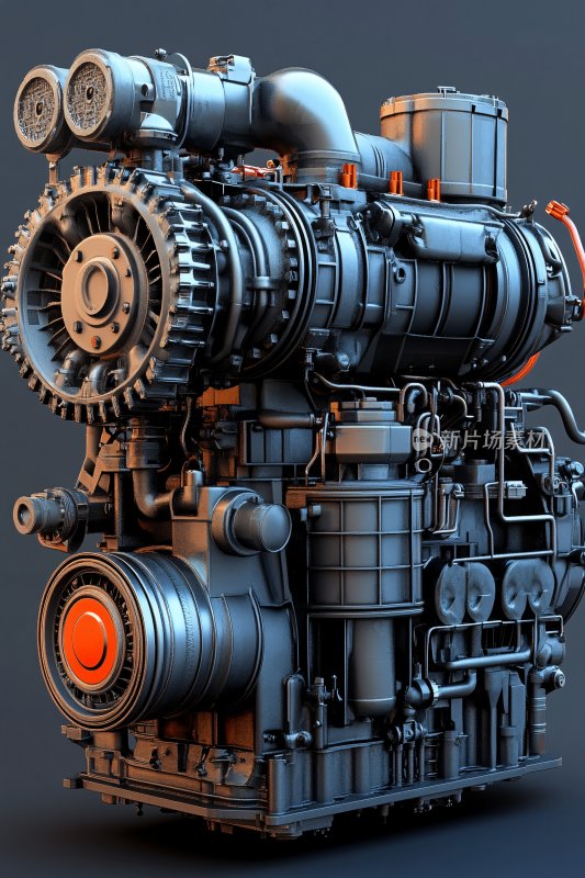 复杂机械发动机模型