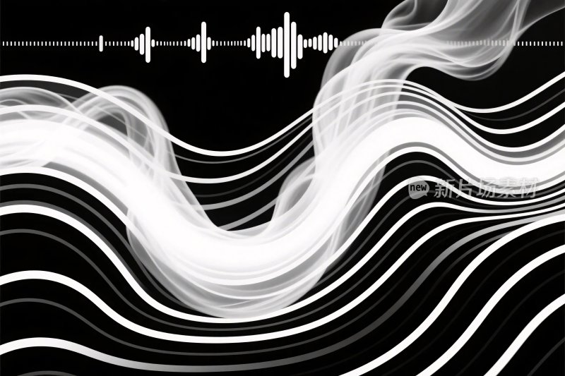 黑白声波线条艺术