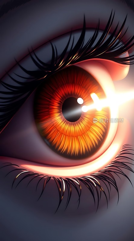 红色瞳孔的眼睛